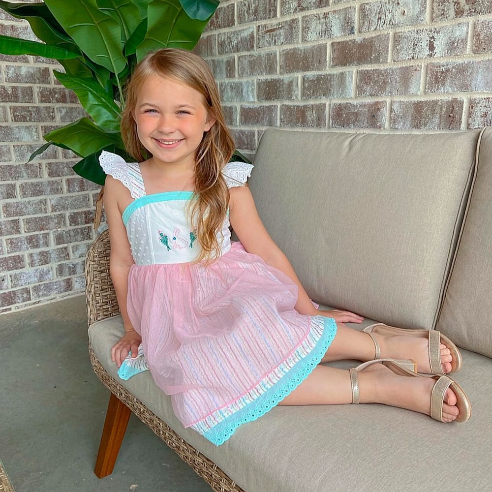 Wildflowers Pink and Blue Kids Dress